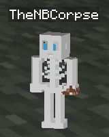 A Minecraft skin of a derpy skeleton.